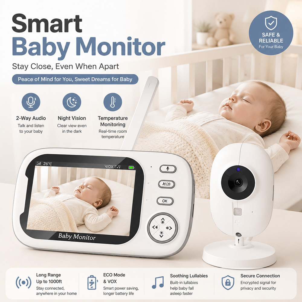 Home Cinema Wireless - Monitor para Bebés de 3.5 Pulgadas