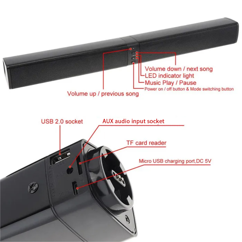 Potente barra de sonido, sonid - Home Cinema Speaker System reseña y precio