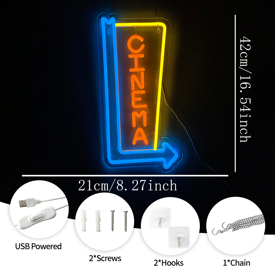 Letrero LED de neón Cinema Arr - Home Cinema Guide reseña y precio