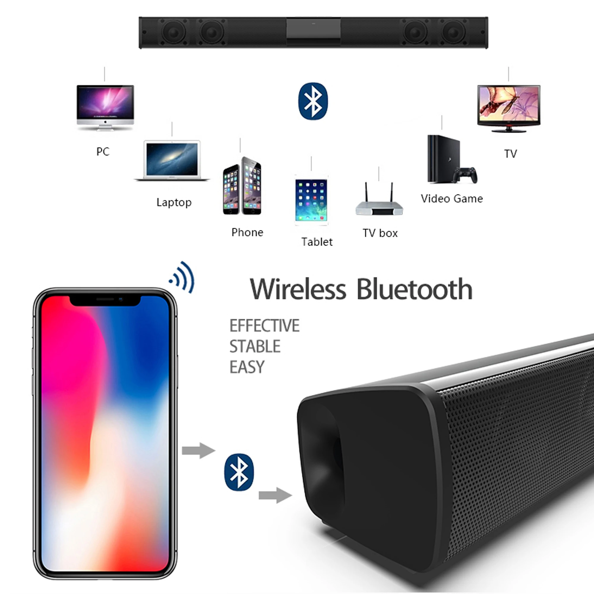 Barra de sonido de alta potenc - Home Cinema Speaker System reseña y precio